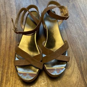 Jimmy Choo Suede and Cork Wedge